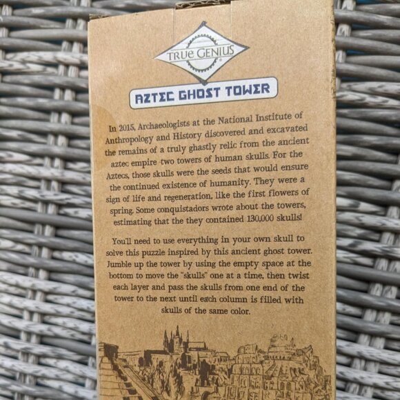 Perfect gift!True Genius Aztec Ghost Tower Wood Brainteaser Puzzle - Picture 4 of 6